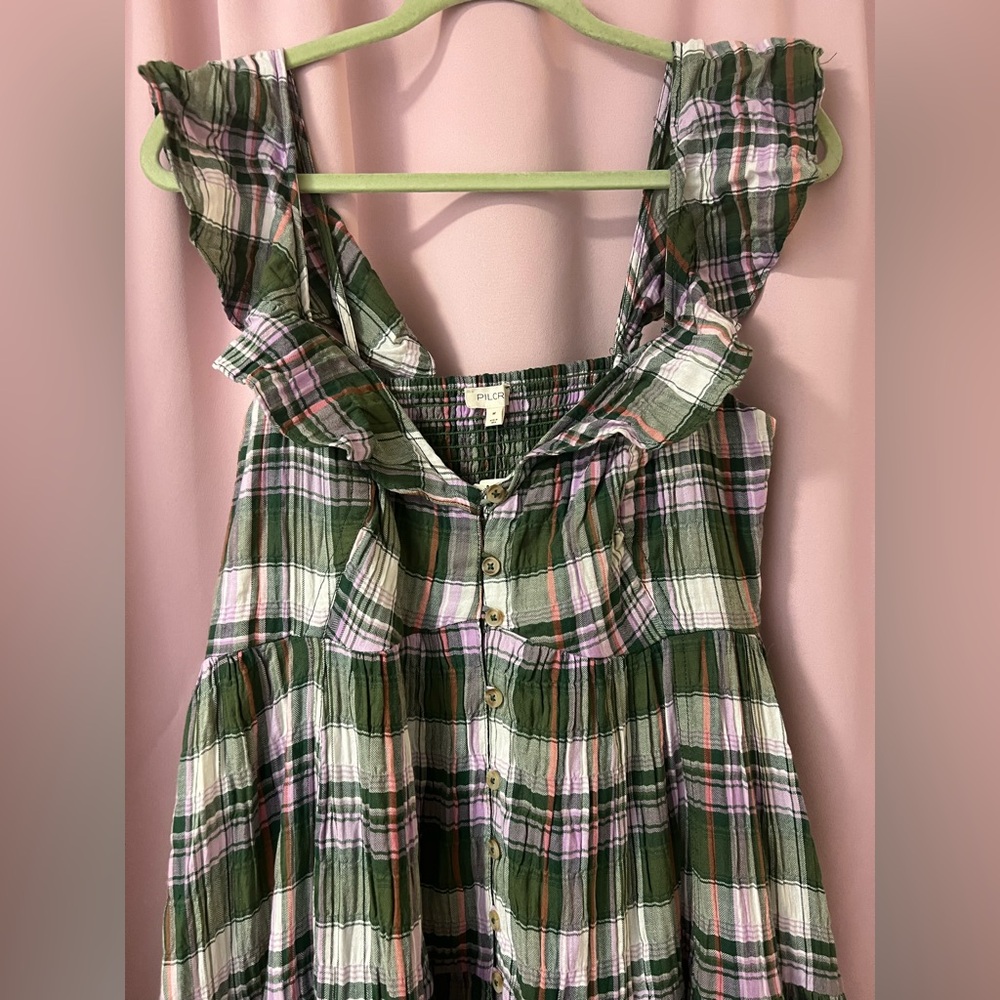 ✨Anthropologie Pilcro✨ Flutter Sleeve Tiered Dress - Picture 3 of 14